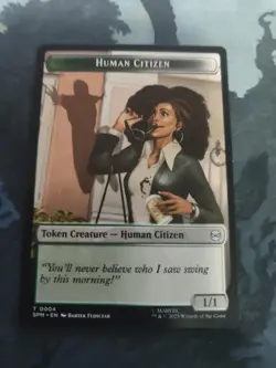 MTG - Treasure || Human Citizen Double Sided Token - Marvel: Spider-Man - Image 1