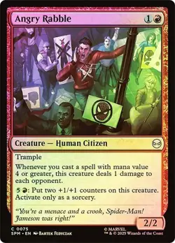 NM Foil Angry Rabble, MTG, Marvel's Spider-Man, Magic the Gathering, 75 - Image 1