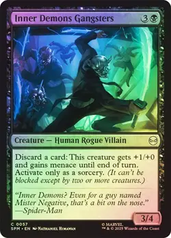 NM Foil Inner Demons Gangsters, MTG, Marvel's Spider-Man, Magic, 57 - Image 1
