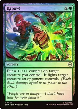 NM Foil Kapow!, MTG, Marvel's Spider-Man, Magic the Gathering, 103 - Image 1