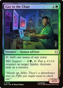 NM Foil Guy in the Chair, MTG, Marvel's Spider-Man, Magic the Gathering, 102 - Image 1