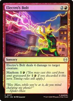 NM Foil Electro's Bolt, MTG, Marvel's Spider-Man, Magic the Gathering, 77 - Image 1