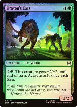 NM Foil Kraven's Cats, MTG, Marvel's Spider-Man, Magic the Gathering, 104 - Image 1