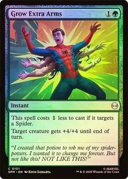 NM Foil Grow Extra Arms, MTG, Marvel's Spider-Man, Magic the Gathering, 101 - Image 1