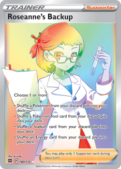 Pokemon Brilliant Stars Rainbow Rare Roseanne's Backup 180/172 - Near Mint (NM) - Image 1