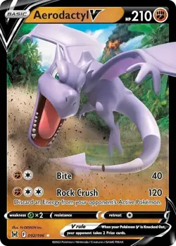 Pokemon Lost Origin Ultra Rare Aerodactyl V 092/196 - Near Mint (NM) - Image 1