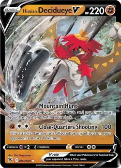 Pokemon Astral Radiance Ultra Rare Hisuian Decidueye V 083/189 - Near Mint (NM) - Image 1