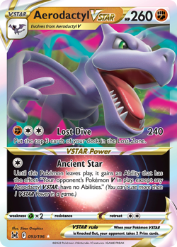 Pokemon Lost Origin Full Art Aerodactyl VSTAR 093/196 - Near Mint (NM) - Image 1