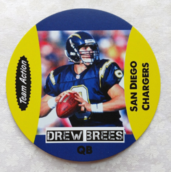 9 Drew Brees 2.5 Inch Team Action Rookie Disc Card - San Diego Chargers - Image 2