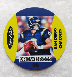 9 Drew Brees 2.5 Inch Team Action Rookie Disc Card - San Diego Chargers - Image 3