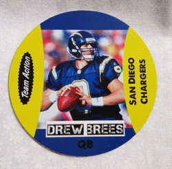 9 Drew Brees 2.5 Inch Team Action Rookie Disc Card - San Diego Chargers - Image 4