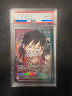 PSA 10 ONE PIECE JAPANESE OP01-003 MONKEY D. LUFFY ALTERNATE ART - Image 1