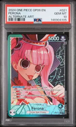 PSA 10 2024 ONE PIECE OP06 WINGS OF THE CAPTAIN 021 PERONA ALTERNATE ART - Image 1