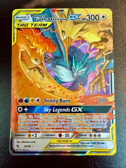 Moltres Zapdos Articuno GX 44/68 Hidden Fates Tag Team Pokemon Card NM - Image 1