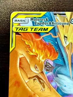 Moltres Zapdos Articuno GX 44/68 Hidden Fates Tag Team Pokemon Card NM - Image 4