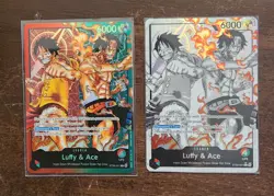 ST30-001 Luffy & Ace leader Alt Art (Parallel) One Piece & Leader card - Image 1
