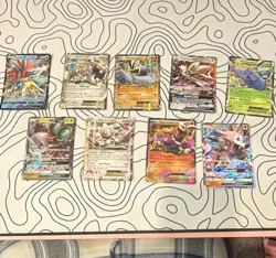 Pokemon TCG 9-Card Foil Ultra Rare Lot EX GX V - Image 1