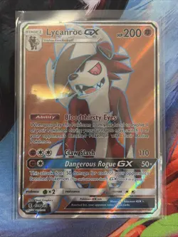 Lycanroc GX 138/145 Holo Ultra Rare Full Art Pokemon Card SM Guardians Rising NM - Image 1