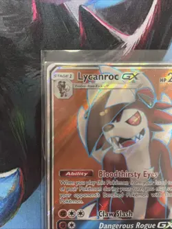 Lycanroc GX 138/145 Holo Ultra Rare Full Art Pokemon Card SM Guardians Rising NM - Image 2