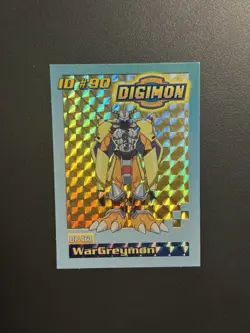 2000 Digimon Wargreymon Holo Foil Bandai DP460 ID #90 Card - Image 1