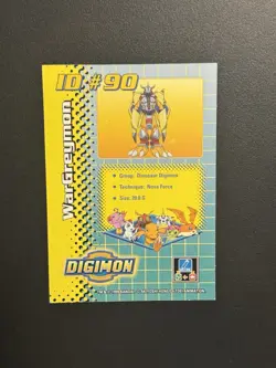 2000 Digimon Wargreymon Holo Foil Bandai DP460 ID #90 Card - Image 2