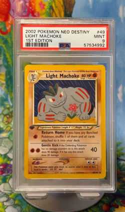 Light Machoke 49/105 1st Edition Pokemon Card 2002 Neo Destiny PSA 9 - Image 1