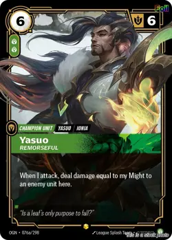 Yasuo - Remorseful (Alternate Art) [OGN - 076a/298] - NM [Foil] TCG Riftbound - Image 1
