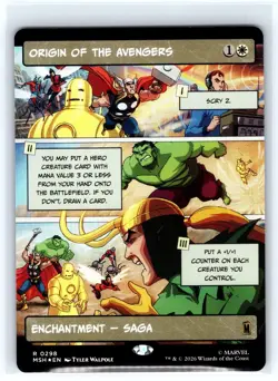 Origin of the Avengers (Borderless) 298 Marvel Super Heroes MTG Foil NM - Image 1