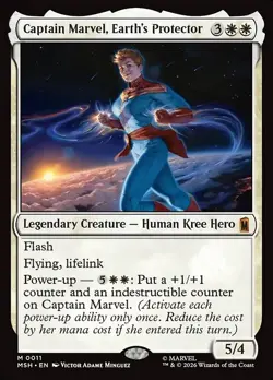 MTG Captain Marvel, Earth's Protector Marvel Super Heroes 11 NM Mythic Ships Now - Image 1