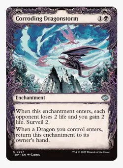 Corroding Dragonstorm (Showcase) | MTG Tarkir (TDM) | Black Enchantment | NM - Image 1
