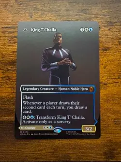 MTG Marvel Super Heroes KING T'CHALLA/BLACK PANTHER Borderless Foil Mythic #373 - Image 1
