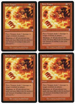 Fiery Temper x4 4x 2006 Time Spiral Red Special Instant PLAYSET MTG SP - NM AZ1 - Image 1
