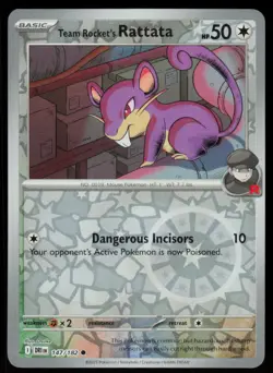 Team Rocket's Rattata 147/182 Common Destined Rivals Pokemon Reverse Holo NM - Image 1