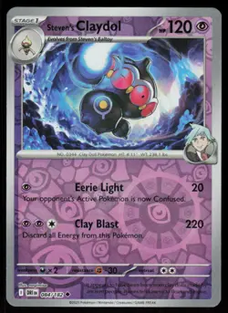 Steven's Claydol 084/182 Uncommon Destined Rivals Pokemon Reverse Holo Near Mint - Image 1