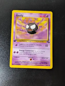 Gastly 33/62 Uncommon Fossil Pokemon 1st Edition Lightly Played - Image 1
