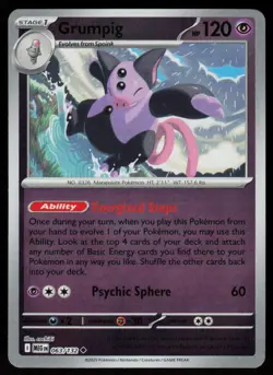 Grumpig 063/132 Uncommon Mega Evolution Pokemon Reverse Holo Near Mint - Image 1
