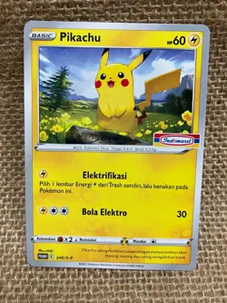 Pikachu 240/S-P Indomaret Promo Indonesian Pokemon TCG NM Raw 2021 Pokemon - Image 1