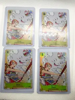 One Piece TCG Zeus OP11-106 Alt Art A Fist Of Divine Speed NM 1-4x Playset Foil - Image 1