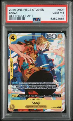 2026 ONE PIECE STARTER DECK 29: EGGHEAD ST29 #004 SANJI ALT ART PSA 10 GEM MINT - Image 1
