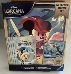 Disney Lorcana Fabled Collection Starter Set 4 Packs Tinkerbell Promo New Sealed - Image 1