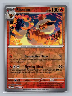 Flareon 136/165 Rare 151 Pokemon Reverse Holo Near Mint - Image 1
