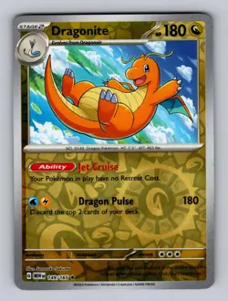 Dragonite 149/165 Rare 151 Pokemon Reverse Holo Near Mint - Image 1