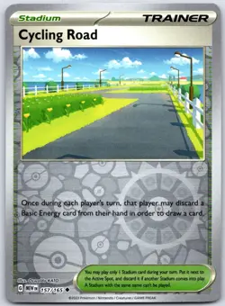 Cycling Road 157/165 Uncommon 151 Pokemon Reverse Holo Near Mint - Image 1