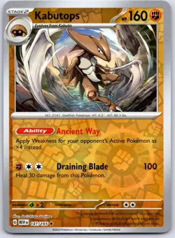 Kabutops 141/165 Rare 151 Pokemon Reverse Holo Near Mint - Image 1