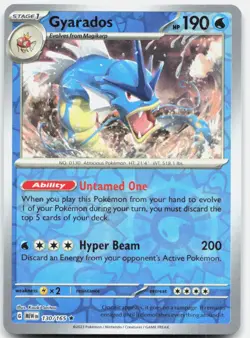 Gyarados 130/165 Rare 151 Pokemon Reverse Holo Near Mint - Image 1