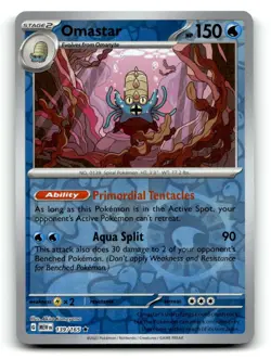 Omastar 139/165 Rare 151 Pokemon Reverse Holo NM - Image 1