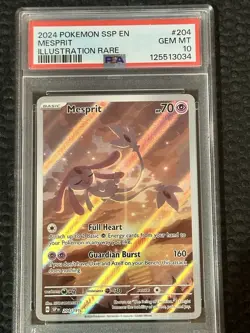 PSA 10 Mesprit 204/191 Surging Sparks SV08 Illustration Rare Holo 2024 english - Image 1
