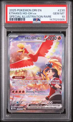 2025 POKEMON DESTINED RIVALS ILLUSTRATION RARE #230 ETHAN'S HO-OH EX PSA 10 - Image 1