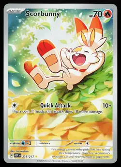 Scorbunny 225/217 Holo Illustration Rare Ascended Heroes Pokemon Card - Image 1