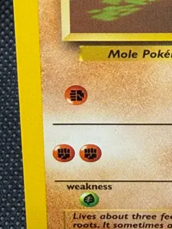Diglett 47/102 Sideways Fighting Symbol Error Base Set Misprint Pokemon Card LP - Image 2